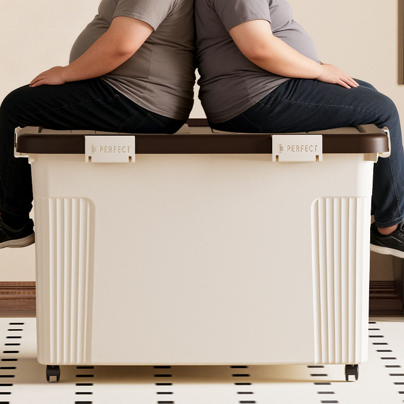 特大号收纳箱塑料箱子家居用品收纳盒衣服储物箱加厚滑轮整理箱