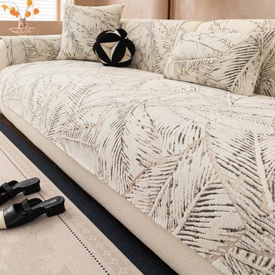 水貂绒沙发垫子秋冬季防滑坐垫简约现代四季款直排皮沙发套罩盖布