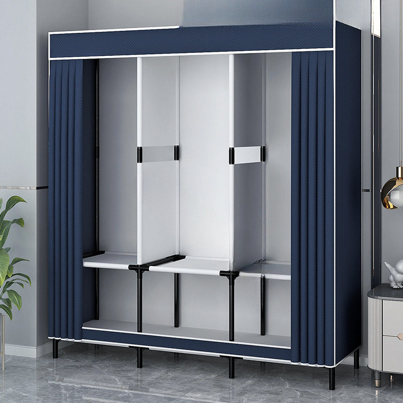 简易衣柜家用卧室耐用加粗组装结实单人加厚小户型出租房小号衣橱