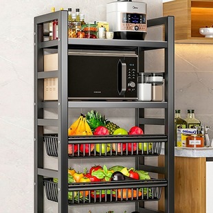 厨房菜架子置物架落地多层收纳架家用多功能蔬菜篮置物架储物架子