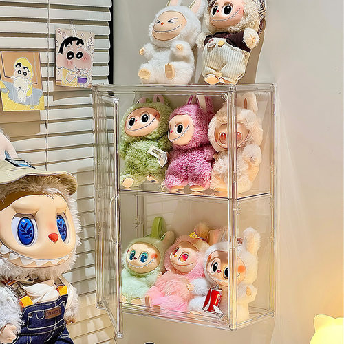 盲盒收纳多层大容量手办展示泡泡拉布布收纳盒防尘透明展示盒