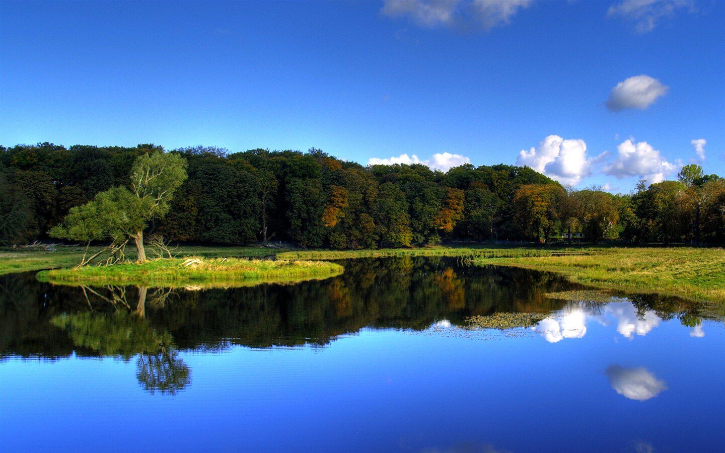 河流山水湖泊自然山水风景海报流水生财招财画湖光山色中堂画125b