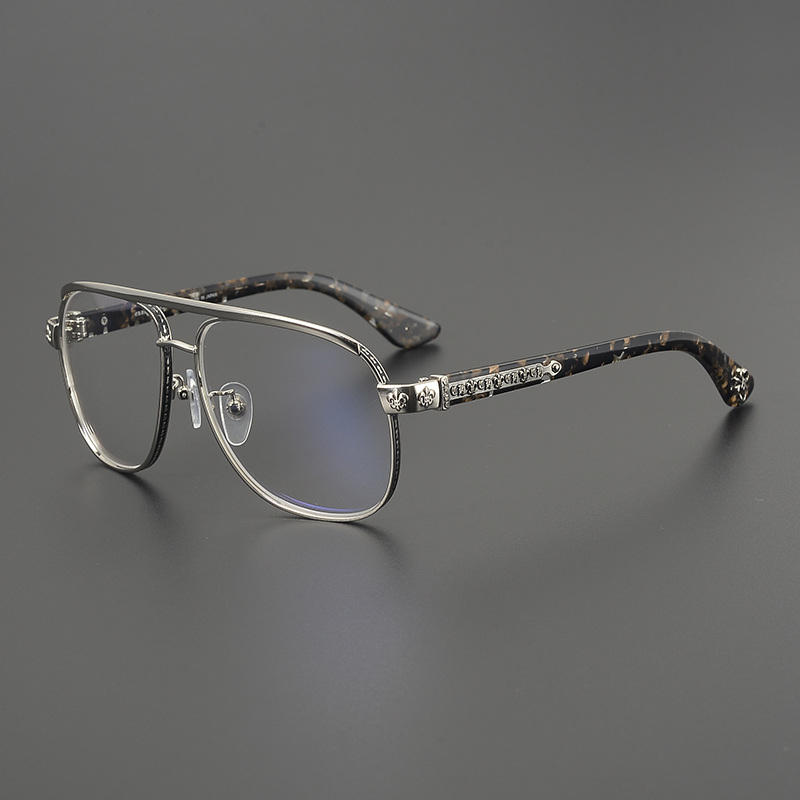 高档时尚手工雕花眼镜框架男女复古个性双梁大框大脸防蓝光近视镜