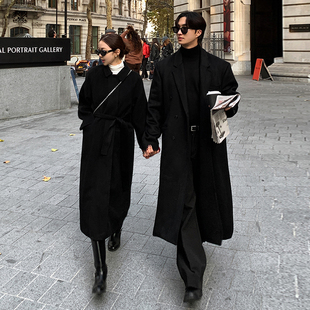 过膝高级感风衣外套英伦风加厚呢子 韩版 2025新款 毛呢大衣男中长款