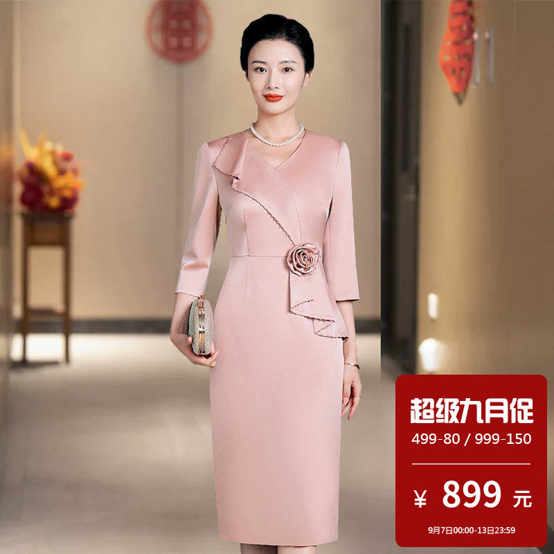 中年妈妈高档旗袍礼服新中式国风轻奢高级感结婚女大码胖mm小个子