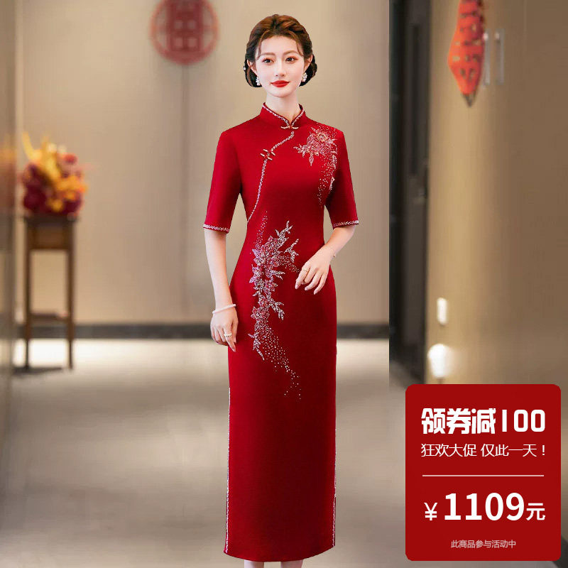 新中式旗袍裙小个子微胖大方得体绝美2026新款中袖高端大气上档次