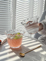 玻璃花邊點心水果沙拉碗燕麥碗