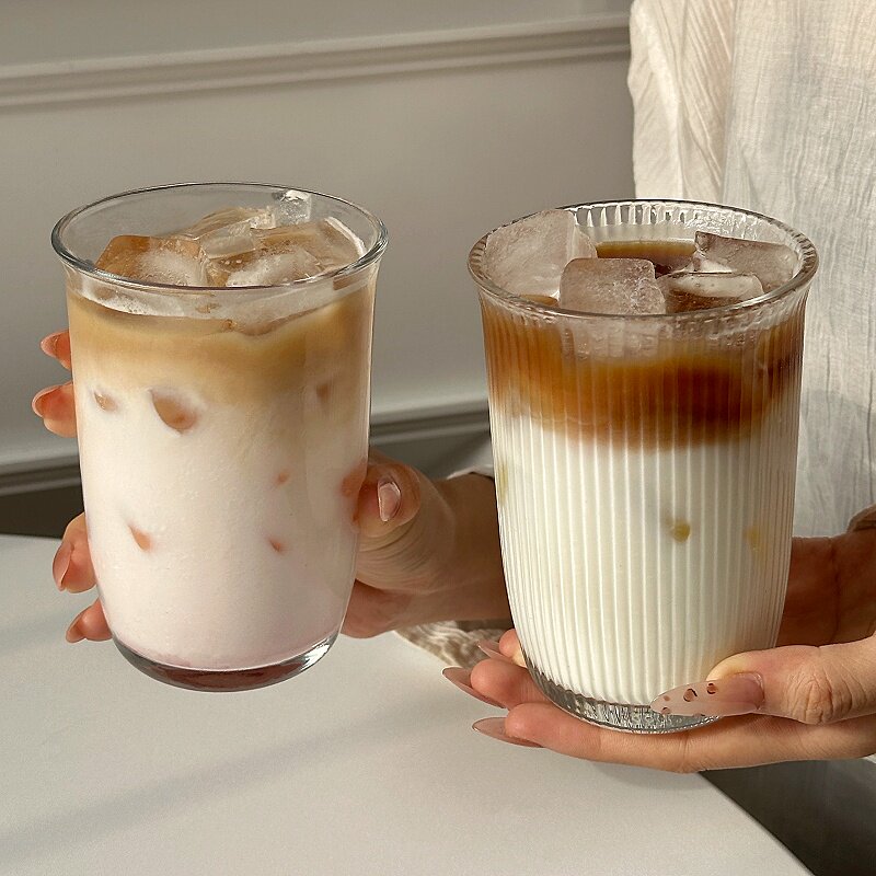 冰美式拿铁咖啡杯玻璃牛奶水杯子