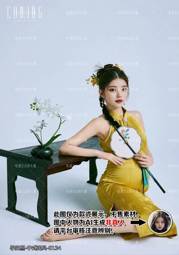 孕妇照 新中式国风古风 女生数字AI写真照片 不售素材