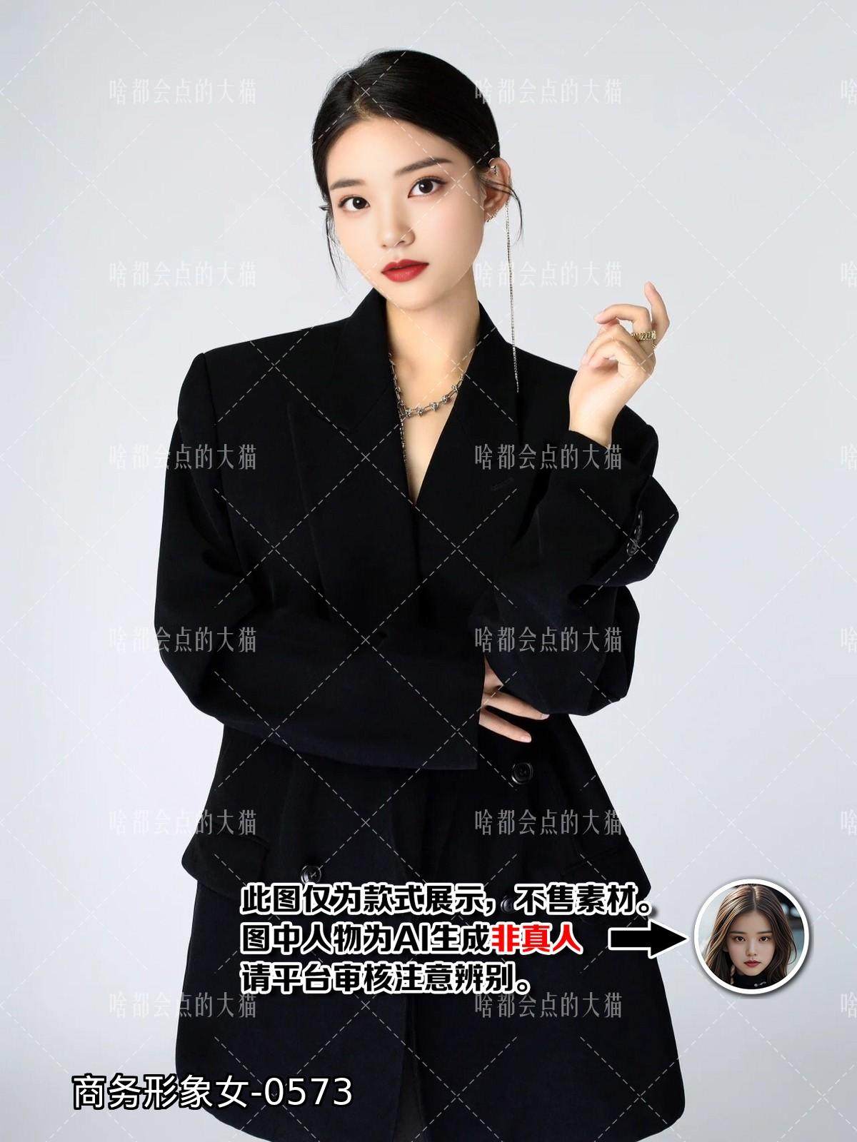 商务形象照 女生数字AI写真照片插画设计头像不售素材
