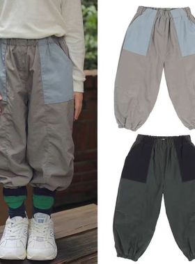 Bien a Bien韩国正品童装 儿童气质收脚休闲裤长裤子 haha童装