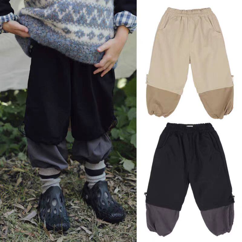 Bien a Bien韩国正品童装 个性拼色抽绳休闲长裤子 haha童装