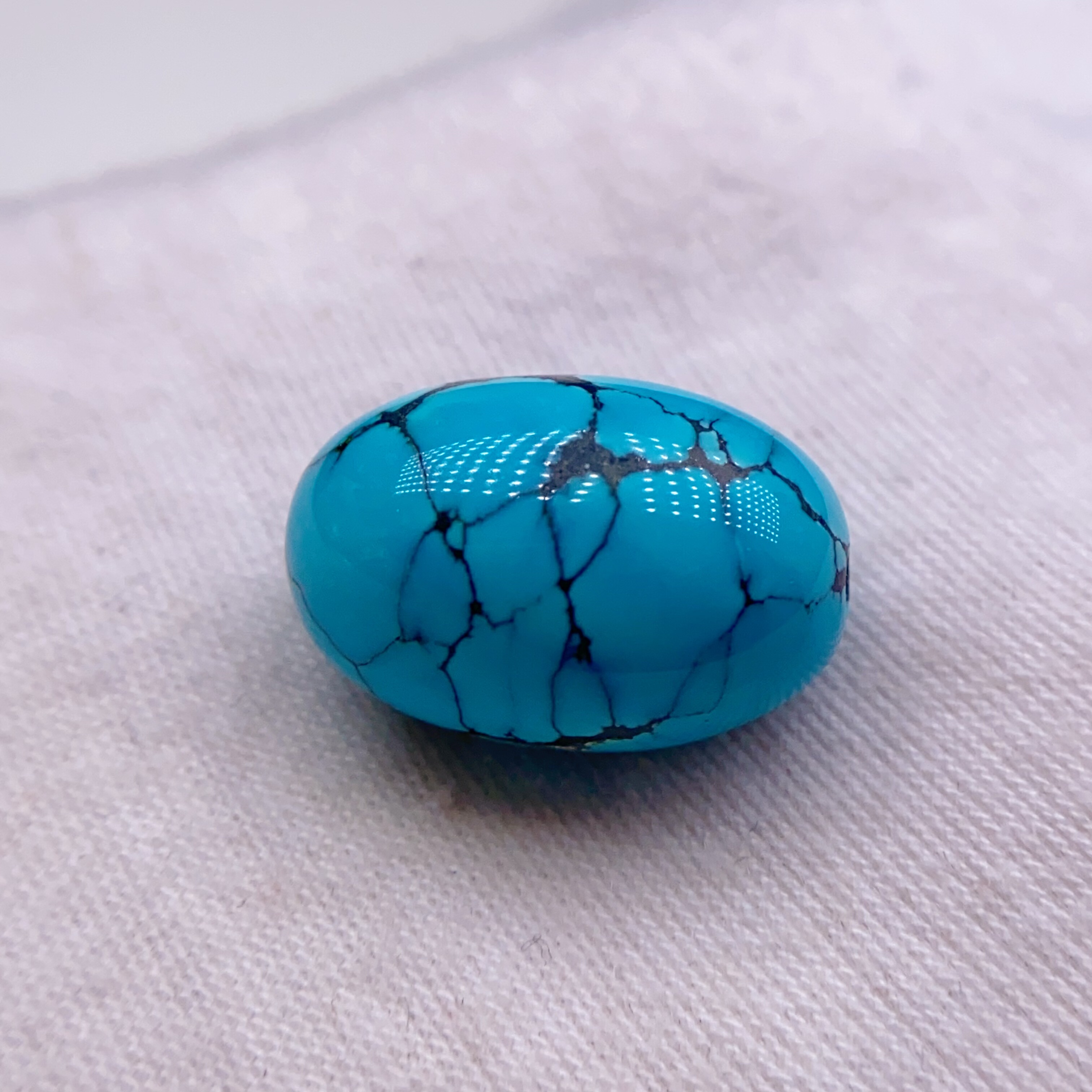 湖北十堰天然原矿无优化高瓷蓝网花枣珠吊坠配饰手串