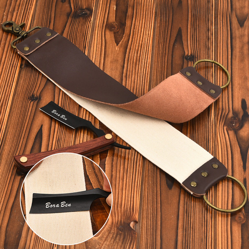 牛皮荡刀布老式剃须刀磨口布刮双面荡刀皮抛光磨刀刃擦刀布刮刀片