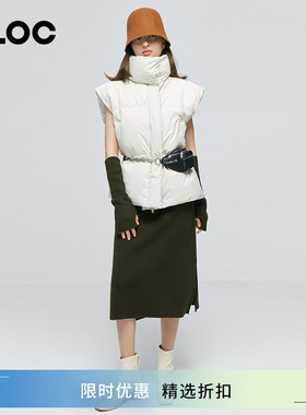 CHIC JUDII高领羊毛毛衣裙2026法式慵懒宽松套头袖套针织连衣裙