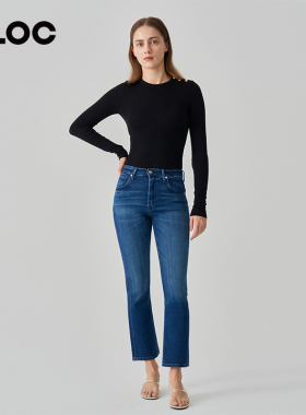 [新品]CITIZENS of HUMANITY蓝色九分微喇牛仔裤女修身2030C-1691