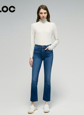 MOTHER HUSTLER 女士高腰九分喇叭牛仔裤女春季新品P307-1156-TNG