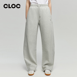 全棉空气棉抽绳弯刀长裤 HJ701云行解构休闲卫裤 Joanie 嘿小琼Hey