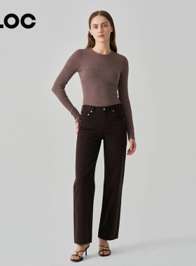 [新品]CITIZENS of HUMANITY直筒全长棕色牛仔裤女冬季2237-1248