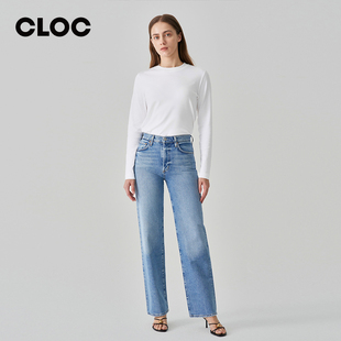 女Harper AGOLDE高腰直筒全长牛仔裤 亚洲小个子版 Jean 新品