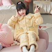 女童珊瑚绒睡衣秋冬季 2025新款 儿童家居服女孩法兰绒冬天加绒加厚