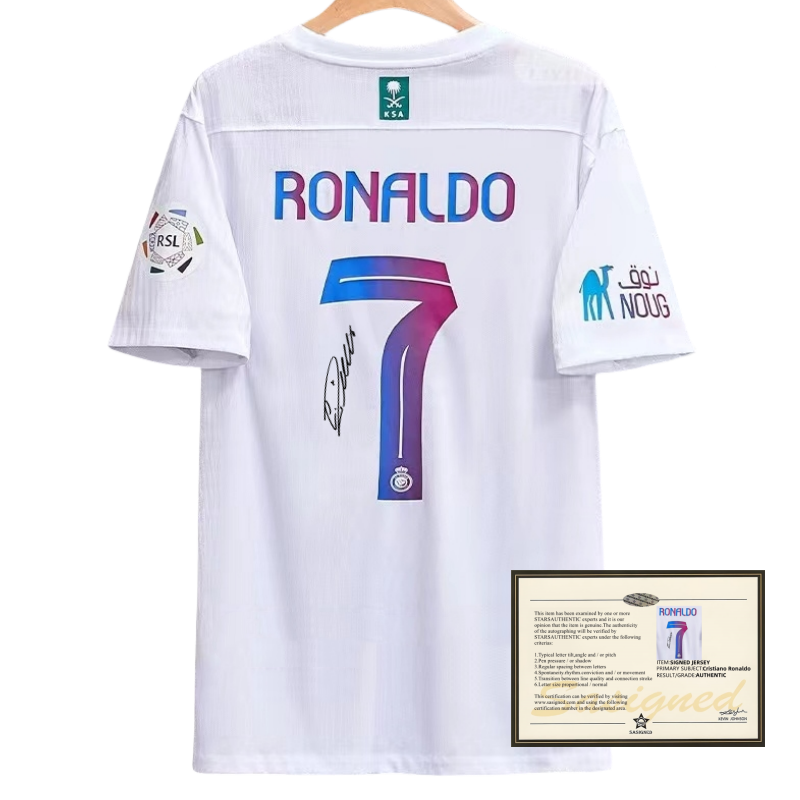 23-24 Riyadh Ronaldo soccer jersey printed signature shirt