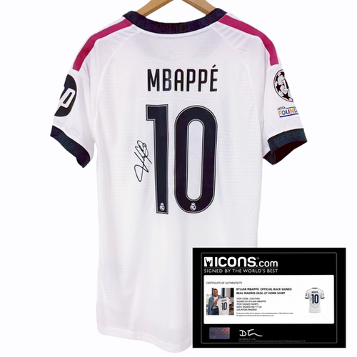 26-27 Mbappe Madrid printed signed football jerseys icons