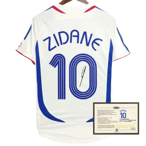 06 French Zidane football jersey printed signature shirt