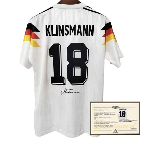 90Germany Klinsmann  jersey football printed signature shirt