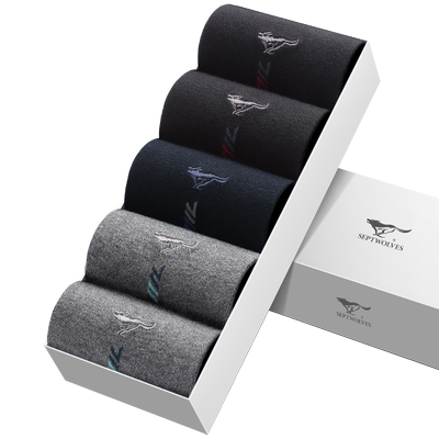 七匹狼袜子男士中筒袜100%全棉