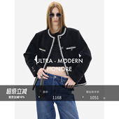 经典 粗条灯芯绒重工织带 小圆领小香风外套 新年限量 HONORE古月