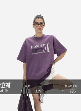 HONORE古月  原创系列 赛博朋克超重工立体倒E字母宽松T恤