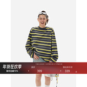 色彩碰撞廓形设计感超强条纹长袖 HONORE古月 原创miu风向标 T恤