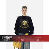 HONORE古月 图腾印花加绒卫衣 圆领短款 太阳神 复古百搭松弛慵懒