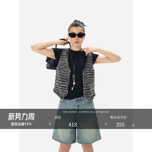 牛仔半裙短裤 HONORE古月 Citypop怀旧炒砂自带安全裤