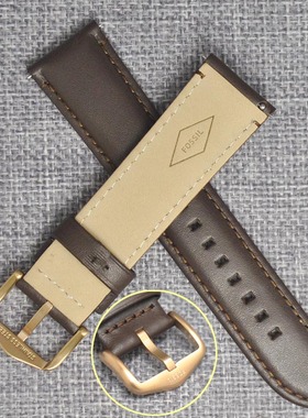 FOSSIL表带22MM棕色真皮手表带代FS5380ME3160ME3161FS5708ME3170