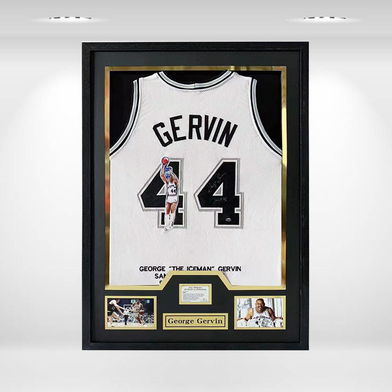 乔治格文圣安东尼奥马刺队球衣篮球服签名收藏纪念挂墙展示装裱框