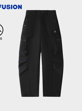 FILA FUSIONFila潮牌梭织长裤女2025冬季新款时尚休闲宽松工装裤