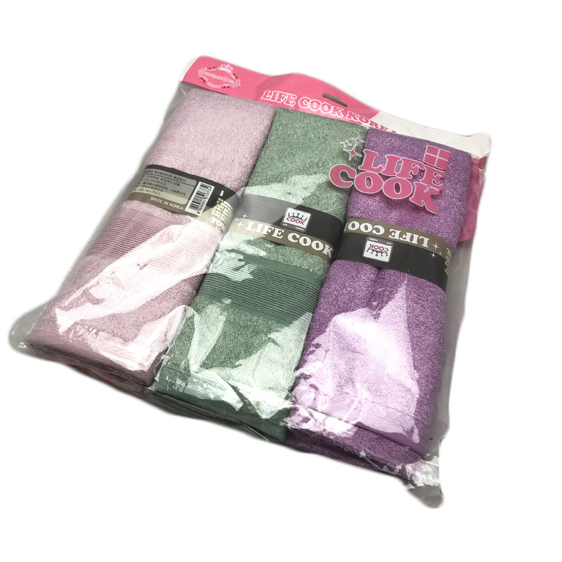 韩国LIFE COOK 竹纤维毛巾面巾洗脸巾擦脸巾成人毛巾干发巾3条装