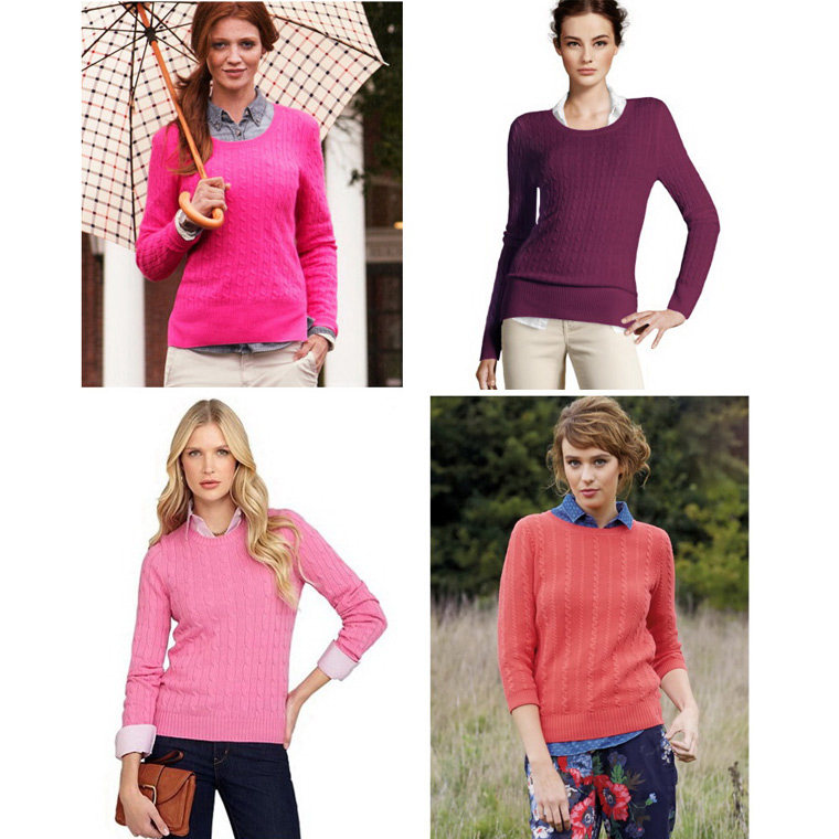 春秋冬~柔糯细棉牦牛绒LP绞花套头修身打底针织衫女毛衣外套4色