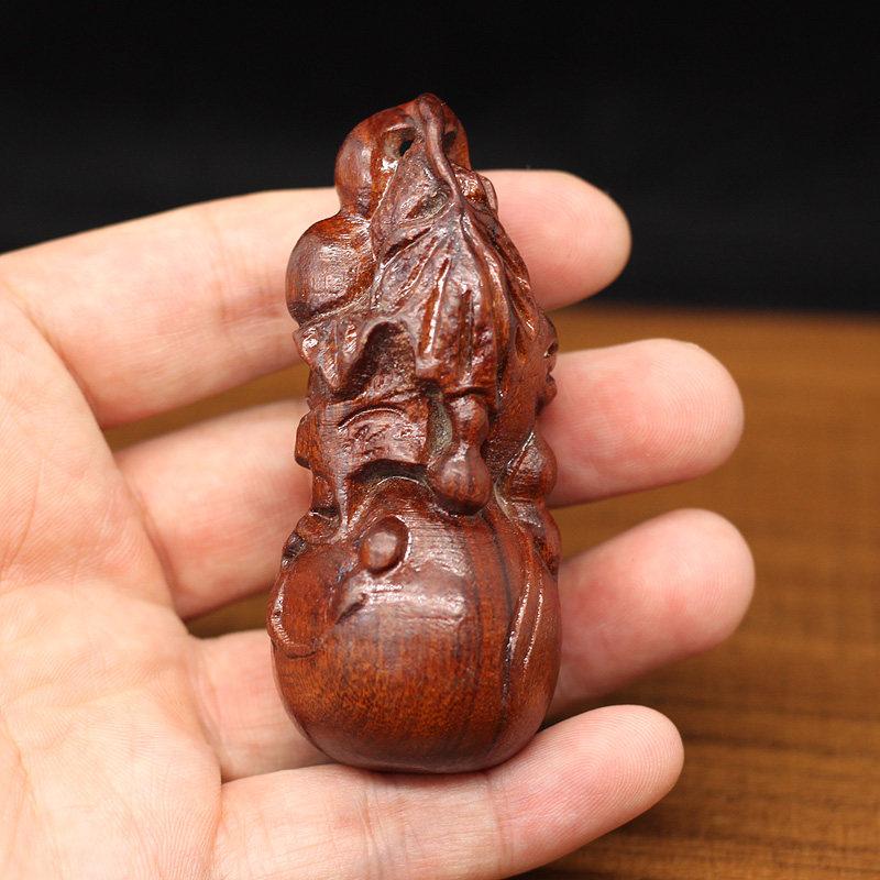 葫芦蝙蝠福禄寿手把件花梨木手玩件木雕解压玩具实木纯木浮雕礼品