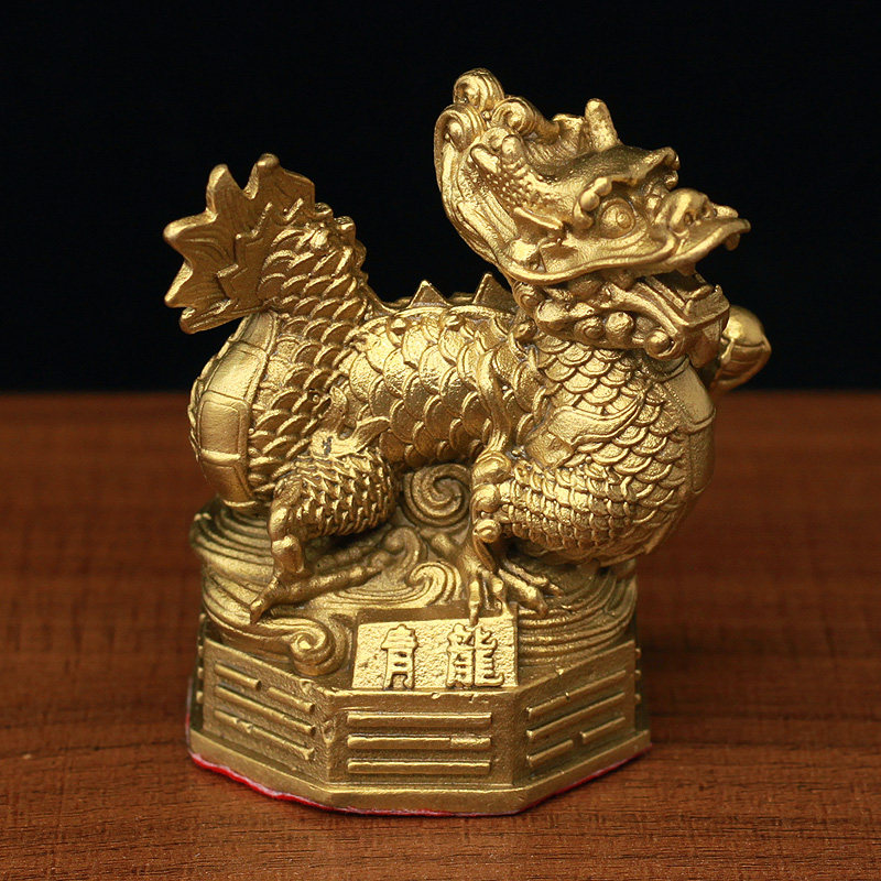 纯铜左青龙摆件四灵上古神兽客厅镇宅工艺品玄关黄铜青龙商务礼品
