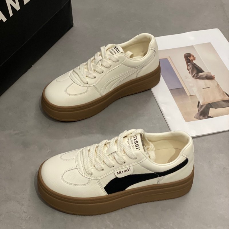 复古厚底小白鞋女2026百搭系带运动鞋低帮休闲鞋显脚小德训鞋板鞋,女鞋,时尚休闲鞋,淘宝优惠券,粉丝福利购,淘宝优惠卷