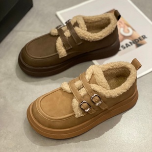 勃肯鞋女款2025新款棉鞋保暖复古磨砂时尚舒适加绒加绒百搭保暖鞋