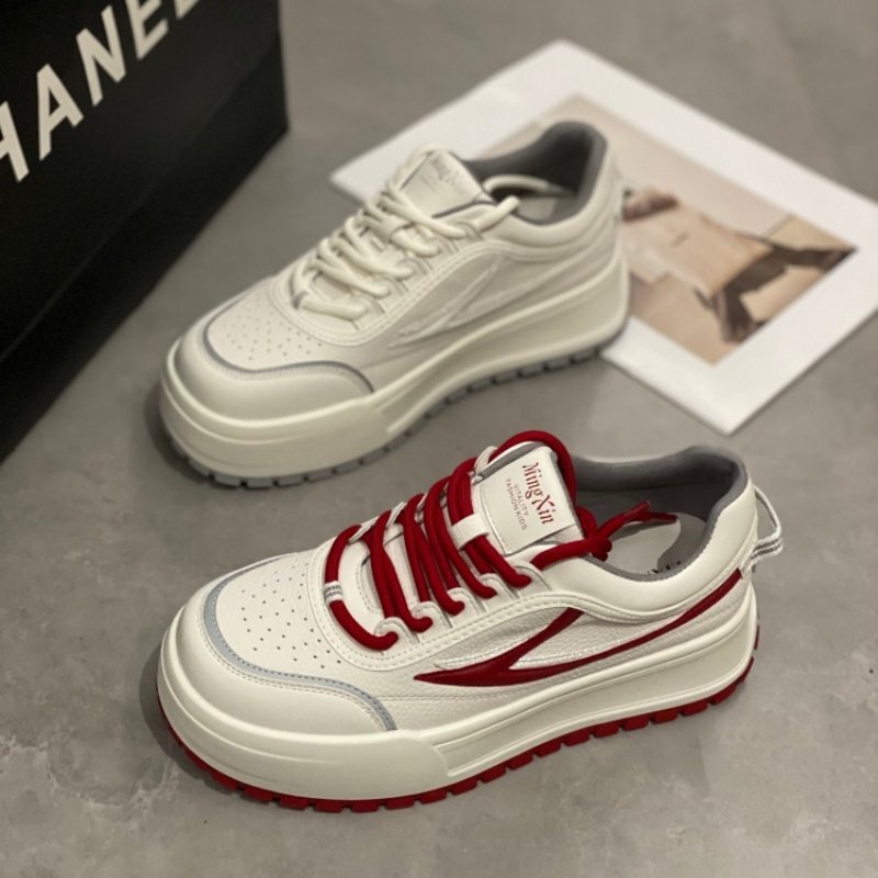 厚底面包鞋女2026春季新款小白鞋交叉绑带系带休闲鞋增高百搭板鞋,女鞋,时尚休闲鞋,淘宝优惠券,粉丝福利购,淘宝优惠卷