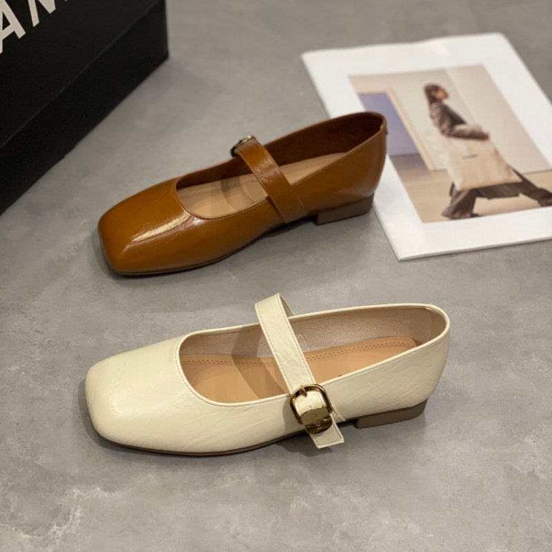 法式复古风方头玛丽珍鞋女2026时尚款浅口一字扣平底百搭软底单鞋,女鞋,时尚休闲鞋,淘宝优惠券,粉丝福利购,淘宝优惠卷