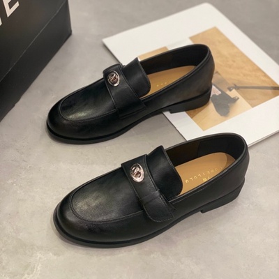 英伦风乐福鞋女一脚蹬平底百搭