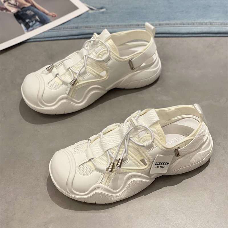 2023夏季软底轻便丑萌百搭运动休闲老爹凉鞋透气网面镂空洞洞跑鞋