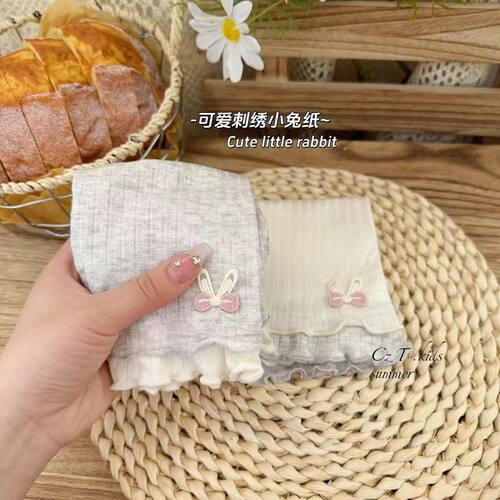 花边七分打底裤女童夏季