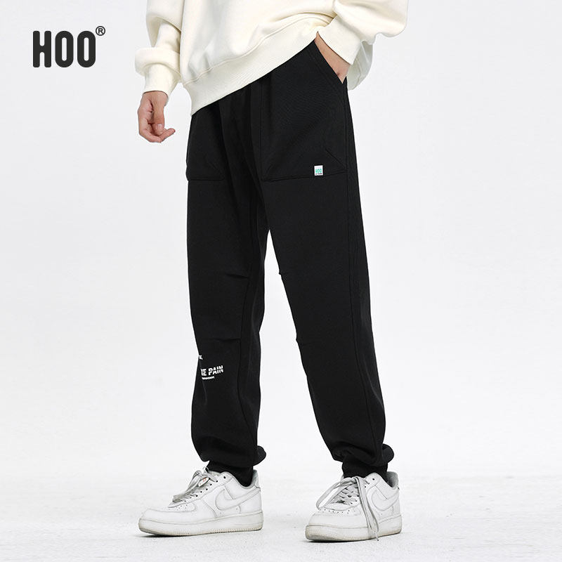 hoo男童长裤中大童裤子秋冬款青少年加厚一体绒运动裤初中生冬季